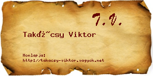 Takácsy Viktor névjegykártya